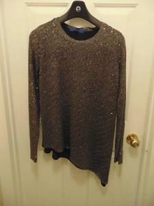 Women's Top Light Knit - NEW w/TAGS! Grays & Subtle Sequined -Size L- Ret. $50 - Picture 1 of 7