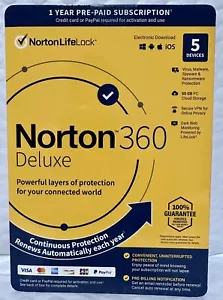 Norton Internet Security 360 Deluxe (5-Devices) (1-Yr) - Android|Mac|Windows|iOS - Picture 1 of 2