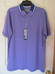 NWT Men's Jack Nicklaus Purple,White Short Sleeved Polo Shirt Size Medium