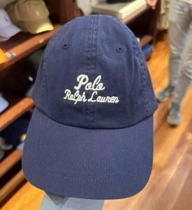 Polo Ralph Lauren Unisex Navy Cursive Script Logo Chino Twill Baseball Cap Hat - Picture 1 of 5