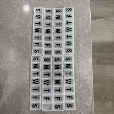 12 Weekly Pill Box Case Organizer Medications - Image 1 of 2