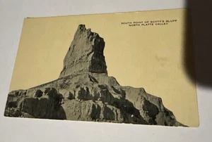 Saratoga WY~South Point Scott's Bluff North Platte Valley B&W~Cartolina d'epoca - Foto 1 di 2