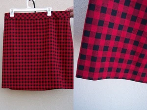 Talbots NUEVA $80 Buffalo Falda a Cuadros Talla 16 OTOÑO Tejido Elástico Rojo Negro - Imagen 1 de 10