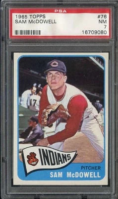 1965 TOPPS #76 SAM MCDOWELL PSA 7 INDIANS *B65295 - Image 1 of 2