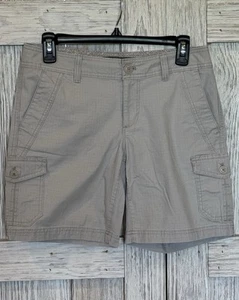Eddie Bauer Hiking Cargo Outdoor Shorts Beige Womens Size 2 - Picture 1 of 6