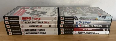 Sony Playstation 2 PS2 Juegos Deportivos LOTE 10x Madden, ESPN 2K5, MLB The Show, NCAA Foto 1 de 4