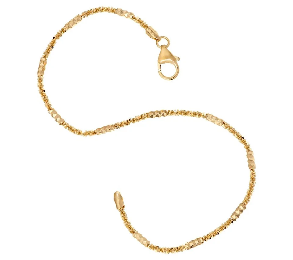 Brazalete tobillo Bronzo Italia 11" bronce estación Margherita revestido de oro Foto 1 de 1