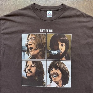 Vintage 2004 Herren 2XL braun The Beatles "LET IT BE" Indie Musik AAA T-Shirt - Bild 1 von 8