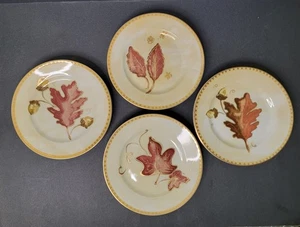 Crate & Barrel Autumn Leaves & Acorns 8.25" Plates 2 Of Each Pattern Set Of 8 - Picture 1 of 11