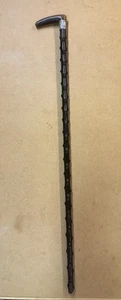 Antique Blackthorn Walking Stick Horn Handle & Silver Collar London 1898 (556a) - Picture 1 of 12