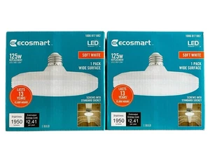 EcoSmart Wide Surface LED Light Bulb Soft White Non-Dimmable 125W Eqv 2-Pack - Picture 1 of 5