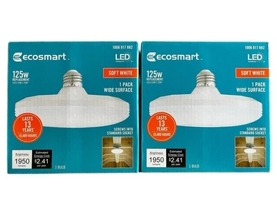 EcoSmart Wide Surface LED Light Bulb Soft White Non-Dimmable 125W Eqv 2-Pack - Image 1 of 4