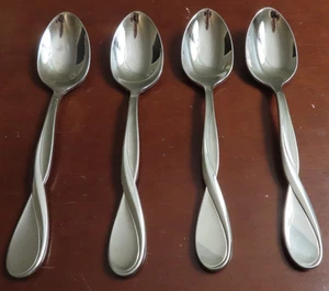 Oneida AQUARIUS Set of 4 Teaspoons USA Heirloom 18/10 Stainless Flatware E - Picture 1 of 6