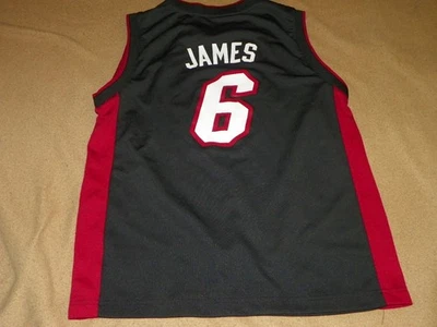 Adidas NBA Miami Heat Леброн Джеймс #6 баскетбол Джерси молодежи средний 10-12 изящный - Изображение 1 из 4