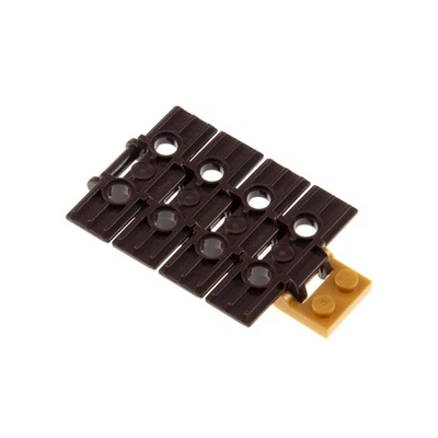 4x Lego Technic Chain Links 5x3x1 Brown Plate 1x2 Gold Handle 48336 57518 - Image 1 of 2