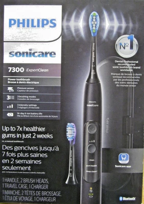 NEW SONICARE 7300 EXPERT CLEAN POWER TOOTHBRUSH HX9610/17 BLACK ELECTRI FREESHIP - Image 1 of 3