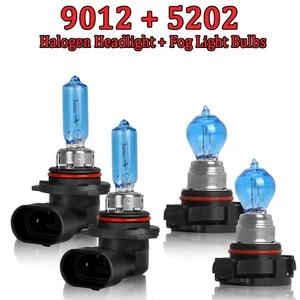 For 2014 2015 GMC Sierra 1500 9012 Halogen Headlight + 5202 Fog Light Bulbs 4x - Picture 1 of 12
