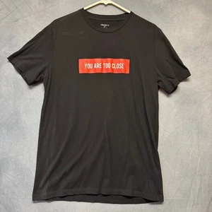 Forever 21 Men Shirt You Are Too Close Blockcore Streetwear Fitted Mens Large - Picture 1 of 8