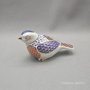 Vintage Japanische Porzellan Vogel Figur Chickadee Imari Deko Briefbeschwerer - Bild 1 von 11