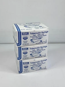 NEW Lot of 3 EXEL Tuberculin 1mL 25G x 5/8" 26046 - Picture 1 of 3