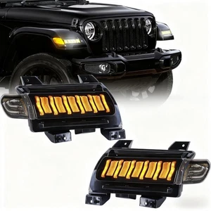 LED Turn Signal Lights Sequential Bumper Lamp For Jeep Wrangler JL Rubicon 2018+ - Picture 1 of 8