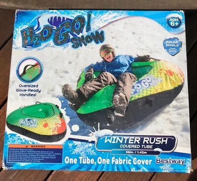 Bestway H2GO Winter Rush Inflatable Large 56” Snow Tube with Fabric Cover