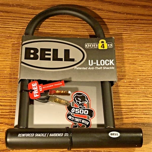 Bell U-Lock Bike Lock Security Level 4 Anti-Theft Bicycle Shackle Extra Key NEW - Picture 1 of 12