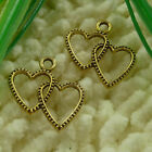 240 Pcs Antique Gold Plated Heart Charms 24X22MM S2472 DIY Jewelry Making
