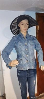 Chaqueta de mezclilla para mujer Baccini talla pequeña mediana Foto 1 de 4