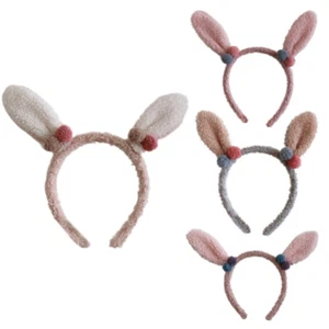 Plush Bunny Ears Headband White Bow Tie Tail Easter Rabbit Cosplay Costume - Picture 1 of 9