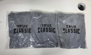 3 Pack True Classic V Neck Mens T Shirt, T Heather Grey, Large - Picture 1 of 1