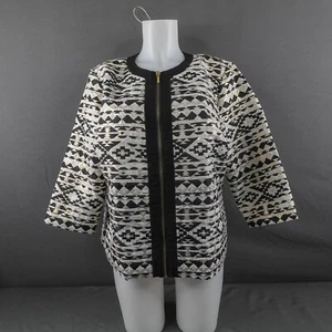 Roz Ali Women Blazer 1X Black Gold Aztec Artsy Statement Capsule Loud Luxury - Picture 1 of 13