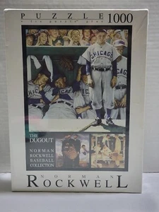 NEW VINTAGE NORMAN ROCKWELL PUZZLE BASEBALL COLLECTION *THE DUGOUT* 100 PIECE - Picture 1 of 4