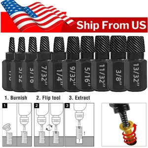 10pc Damaged Screw Extractor Easy Out Drill Bits Stripped Head Nuts Bolt Remover - Picture 1 of 13