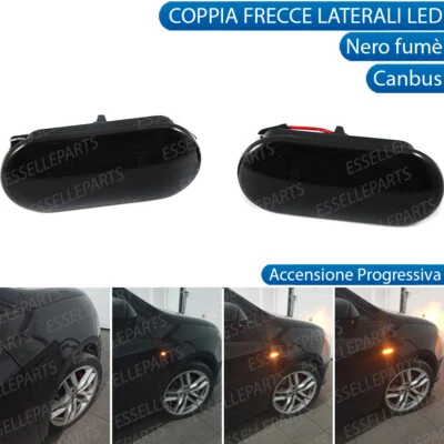 COPPIA FRECCE LATERALI FUME' PROGRESSIVE A LED VW POLO 9N DINAMICHE CANBUS - Immagine 1 di 4