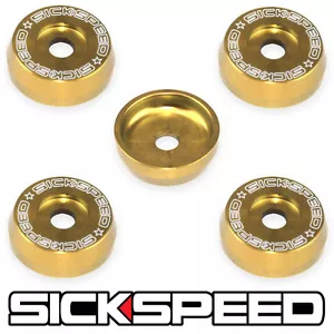 5 PC GOLD ANODIZED BILLET ALUMINUM VALVE COVER WASHERS FOR K SERIES ENGINE - Picture 1 of 1