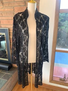 Tan Chho Krishma Overseas Jacket Beads Sequins Black Size XL - Picture 1 of 6