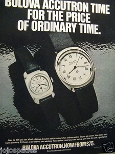 Bulova Acccutron 1976 por el precio de ordinario anuncio impreso original 8,5 x 11" - Imagen 1 de 3