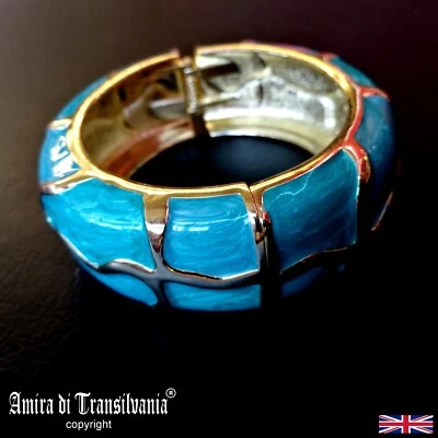 Rigid Bracelet Elegant Luxury Jewelry Woman Accessories Turquoise Dragon Skin - Image 1 of 4