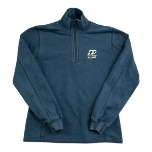 Purdue Boilermakers Alumni Quarter Zip Embroidered Black Woman Small Y2K VTG - Picture 1 of 9