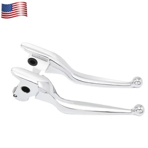 Chrome Hand Control Grips Brake Clutch Levers For Harley Road Glide / Road King - Picture 1 of 7