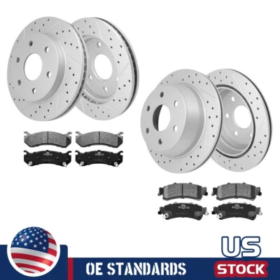 Rotores perforados delanteros traseros y pastillas de freno de cerámica para Chevrolet Astro 2003-2005 Foto 1 de 4