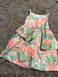 Cat & Jack Girls tropical floral dress sz S (6/6x) - Picture 1 of 3