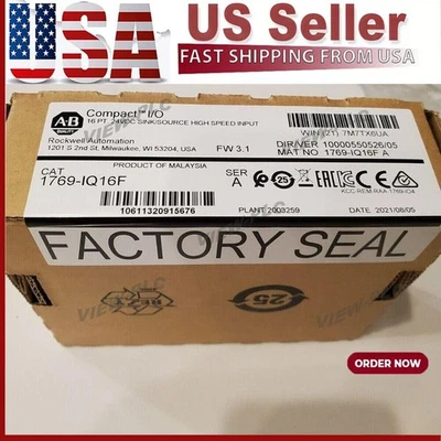 New Sealed AB 1769-IQ16F CompactLogix 16 Pt 24VDC I/O Input Module US Free Tax - Image 1 of 2