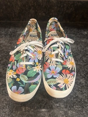 Keds Rifle Paper Company Floral Canvas Sneakers Womens Size 10 Shoes Lace Up - Image 1 of 4