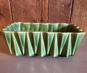Vintage Upco Green Pottery Rectangular Ceramic Planter Pot ~ MCM~Succulents - Picture 1 of 9
