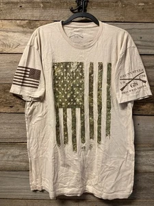 Grunt Style Hemd Herren XLarge Beige Flagge Army Military USA Patriotisch - Bild 1 von 5