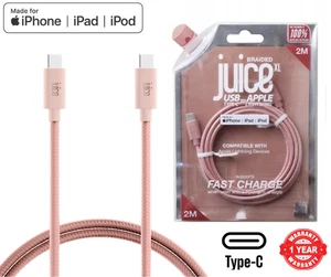 Juice USB-C Type-C 2M 60W Fast Charge & Sync Cable USB-C iPhone iPad Samsung - Picture 1 of 8