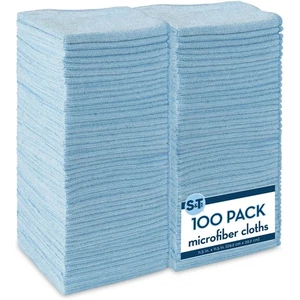 S&T INC. 100 Pack Microfiber Cleaning Cloth, Bulk Towels for Home, Reusable M... - Picture 1 of 9