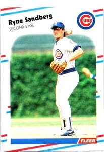 1988 Fleer #431 Ryne Sandberg Chicago Cubs Baseball Card - Picture 1 of 2